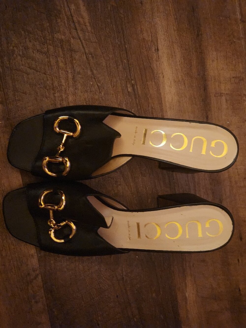 Gucci ladies Horsebit Black Mule sz 12